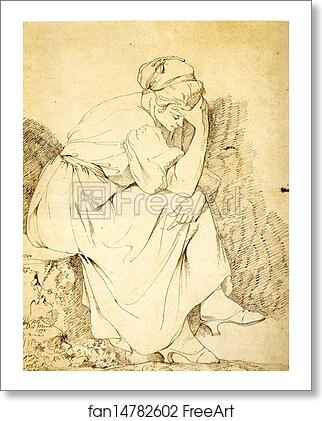 Free art print of Study of Melancholy Girl by Joseph Wright Of Derby