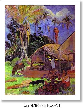 Free art print of Black Pigs by Paul Gauguin