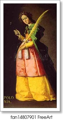 Free art print of St. Apollonia by Francisco De Zurbarán Free art print of St. Apollonia by Francisco De Zurbarán