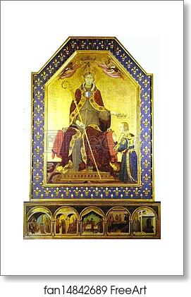 Free art print of St. Louis of Toulouse Crowning Robert of Anjou by Simone Martini