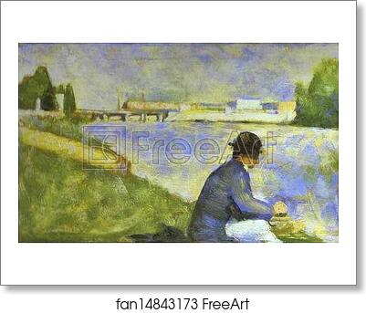 Free art print of Seated Person. (study for Bathers at Asnières) by Georges Seurat