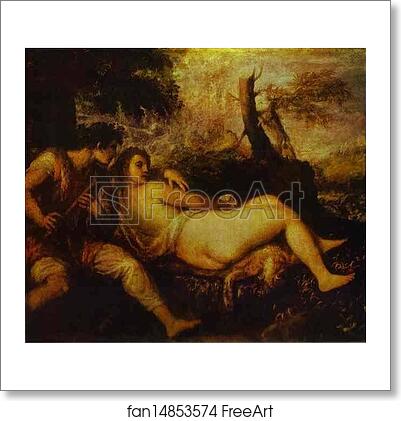 Free art print of Shepherd and Nymph by Titian Free art print of Shepherd and Nymph by Titian
