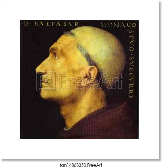 Free art print of Portrait of Baldassare Vallombrosano by Pietro Perugino