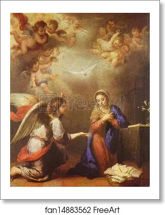 Free art print of Annunciation by Bartolomé Esteban Murillo