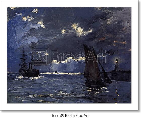 Free art print of A Seascape, Shipping by Moonlight by Claude Monet Free art print of A Seascape, Shipping by Moonlight by Claude Monet