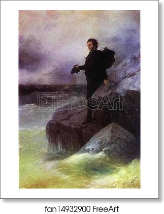 Free art print of Pushkin's Farewell to the Sea by Ivan Aivazovsky
