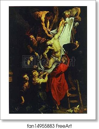 Free art print of The Descent from the Cross (central part of the triptych) by Peter Paul Rubens