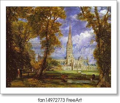 Free art print of Salisbury Cathedral from the Bishop's Grounds by John Constable