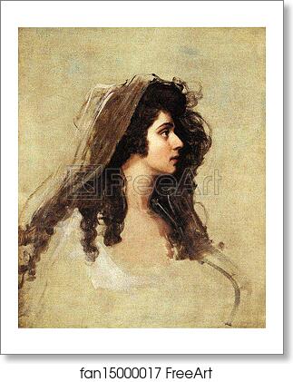 Free art print of Portrait Head (Mrs Siddons) by George Romney