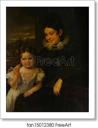 Free art print of Portrait of V. I. Yershova with Her Daughter by Vasily Tropinin