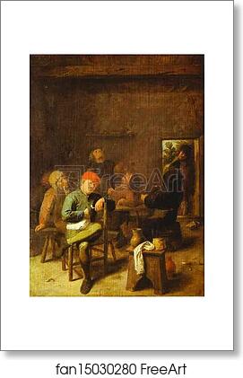 Free art print of Peasants Smoking and Drinking by Adriaen Brouwer