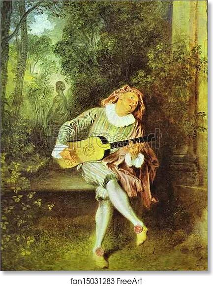 Free art print of Mezzetin by Jean-Antoine Watteau