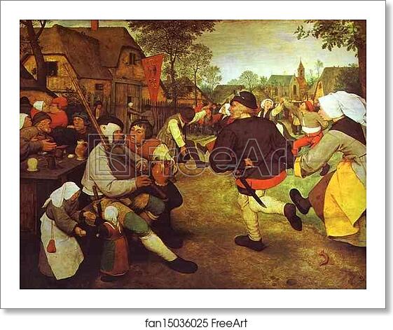 Free art print of The Peasant Dance by Pieter Bruegel The Elder