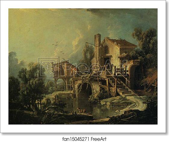 Free art print of Landscape with a Watermill by François Boucher Free art print of Landscape with a Watermill by François Boucher