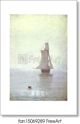 Free art print of The Sea with a Sailing-Ship by Arkhip Kuinji