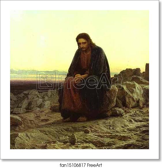 Free art print of Christ in the Desert by Ivan Kramskoy