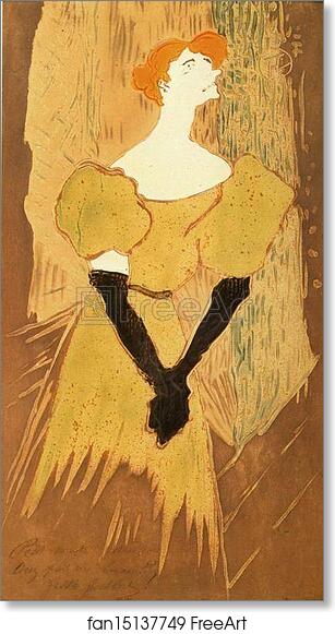 Free art print of Yvette Guilbert by Henri De Toulouse-Lautrec