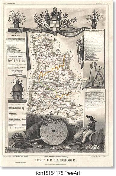 Free art print of Dept. de la Drome. by Victor Jules Levasseur