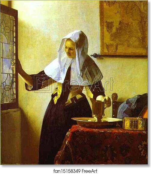 Free art print of Woman with a Water Jug by Jan Vermeer