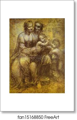 Free art print of Burlington House Cartoon (Mary, Christ, St. Anne and the Infant St. John) by Leonardo Da Vinci