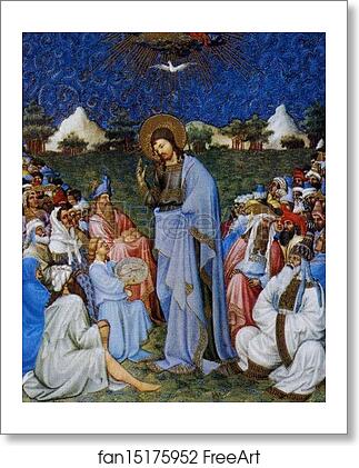 Free art print of Les trÄ�s riches heures du Duc de Berry. Feeding the Multitude. Detail by Limbourg Brothers