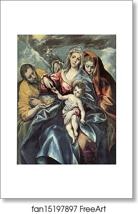 Free art print of Holy Family with Mary Magdalen by El Greco