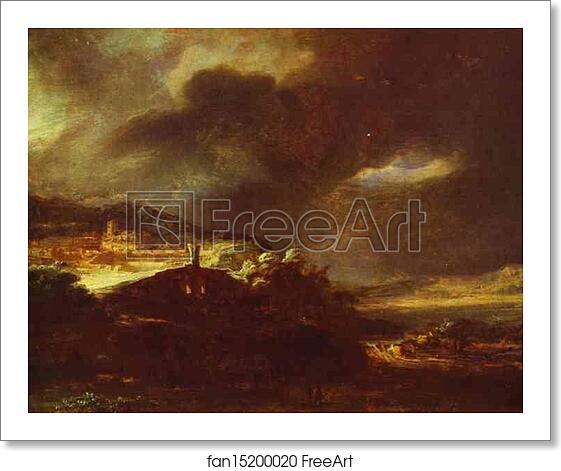 Free art print of Paysage D'Orage by Rembrandt Harmenszoon Van Rijn Free art print of Paysage D'Orage by Rembrandt Harmenszoon Van Rijn