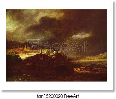 Free art print of Paysage D'Orage by Rembrandt Harmenszoon Van Rijn