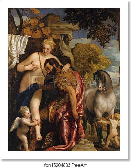 Free art print of Mars and Venus United by Love by Paolo Veronese
