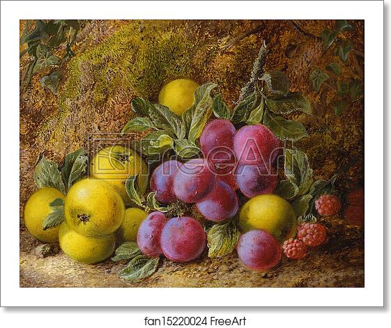 Free art print of Yellow Apples, Plums and Raspberries by George Clare Free art print of Yellow Apples, Plums and Raspberries by George Clare