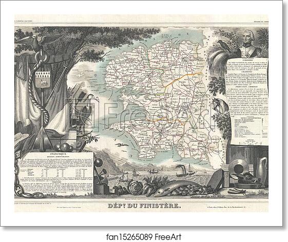 Free art print of Département du Finistère. by Victor Jules Levasseur Free art print of Département du Finistère. by Victor Jules Levasseur