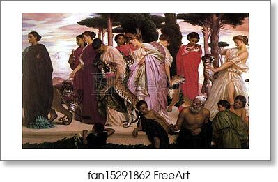 Free art print of The Syracusan Bride Leading WIld Animals in Procession to the Temple of Diana. Detail by Frederick Leighton
