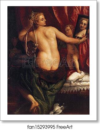 Free art print of Venus with a Mirror (Venus at Her Toilette) by Paolo Veronese