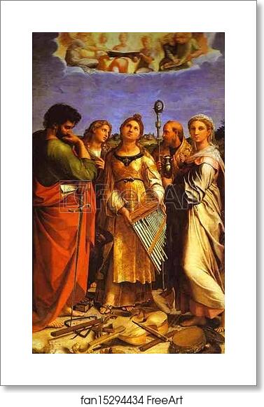 Free art print of St. Cecilia with Saints by Raphael Free art print of St. Cecilia with Saints by Raphael