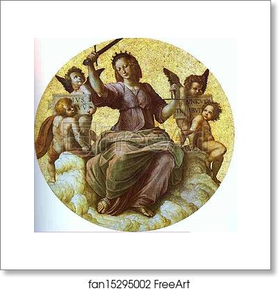 Free art print of Justice (ceiling tondo) by Raphael