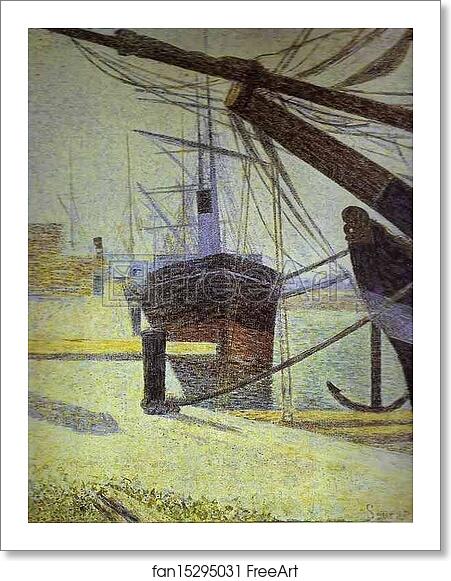 Free art print of Quayside, Honfleur by Georges Seurat Free art print of Quayside, Honfleur by Georges Seurat