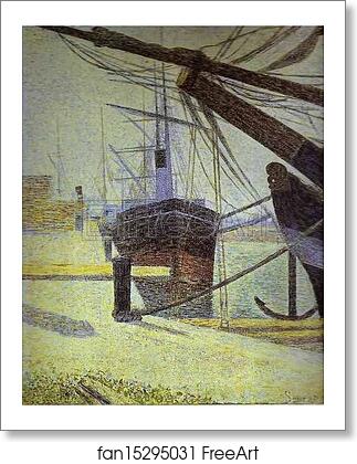 Free art print of Quayside, Honfleur by Georges Seurat