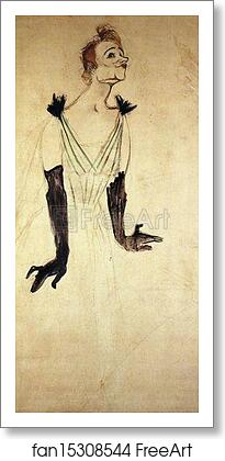 Free art print of Yvette Guilbert Taking a Curtain Call by Henri De Toulouse-Lautrec