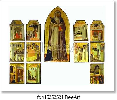 Free art print of The Blessed Humility and Eleven Stories from Her Life by Pietro Lorenzetti