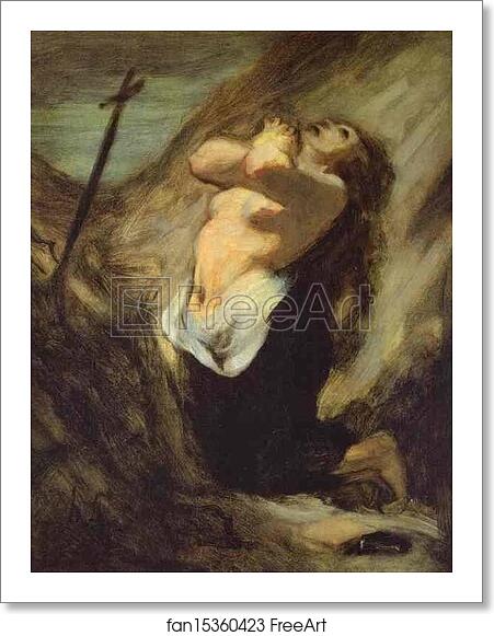 Free art print of St. Magdalene in the Desert by Honoré Daumier
