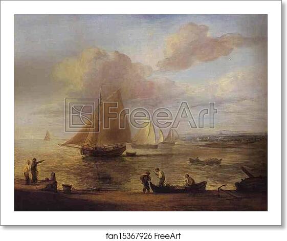 Free art print of Coastal Scene - a Calm by Thomas Gainsborough Free art print of Coastal Scene - a Calm by Thomas Gainsborough