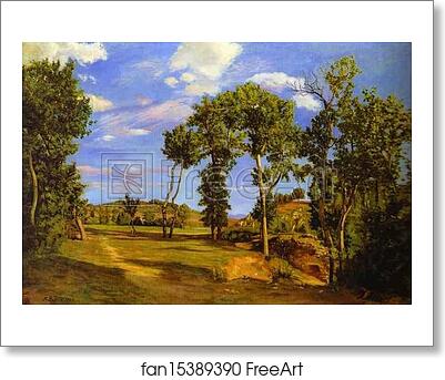 Free art print of Landscape on the Shore of Lez by Frédéric Bazille