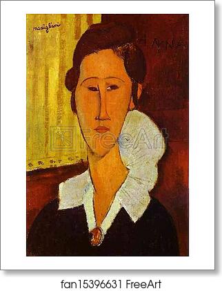 Free art print of Portrait of Anna Zborovska by Amedeo Modigliani