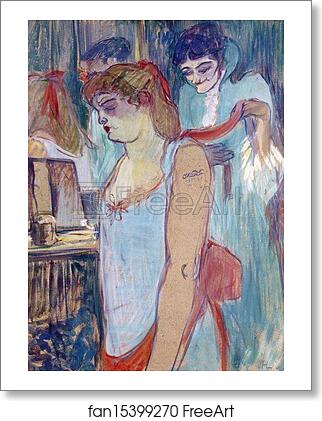 Free art print of The Tattooed Woman or The Toilette by Henri De Toulouse-Lautrec