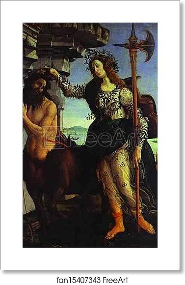 Free art print of Pallas/Camilla and the Centaur by Alessandro Botticelli