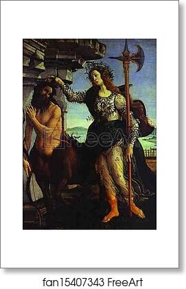 Free art print of Pallas/Camilla and the Centaur by Alessandro Botticelli