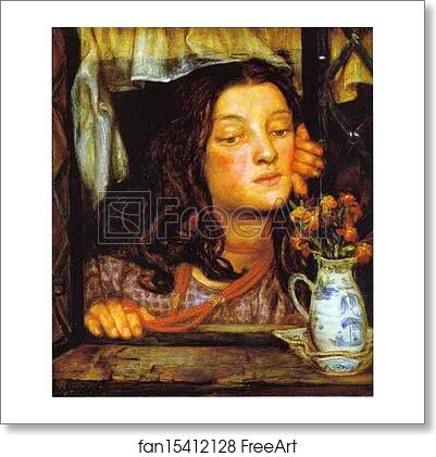 Free art print of Girl at a Latrice by Dante Gabriel Rossetti