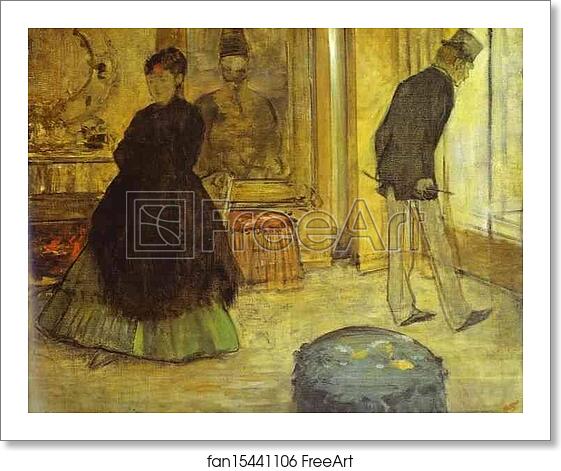 Free art print of Interior with Two People (Intérieur avec deux personnages) by Edgar Degas