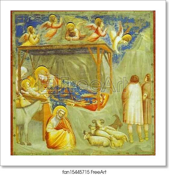 Free art print of The Nativity and Adoration of the Shepherds by Giotto Free art print of The Nativity and Adoration of the Shepherds by Giotto