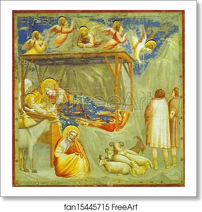 Free art print of The Nativity and Adoration of the Shepherds by Giotto Free art print of The Nativity and Adoration of the Shepherds by Giotto
